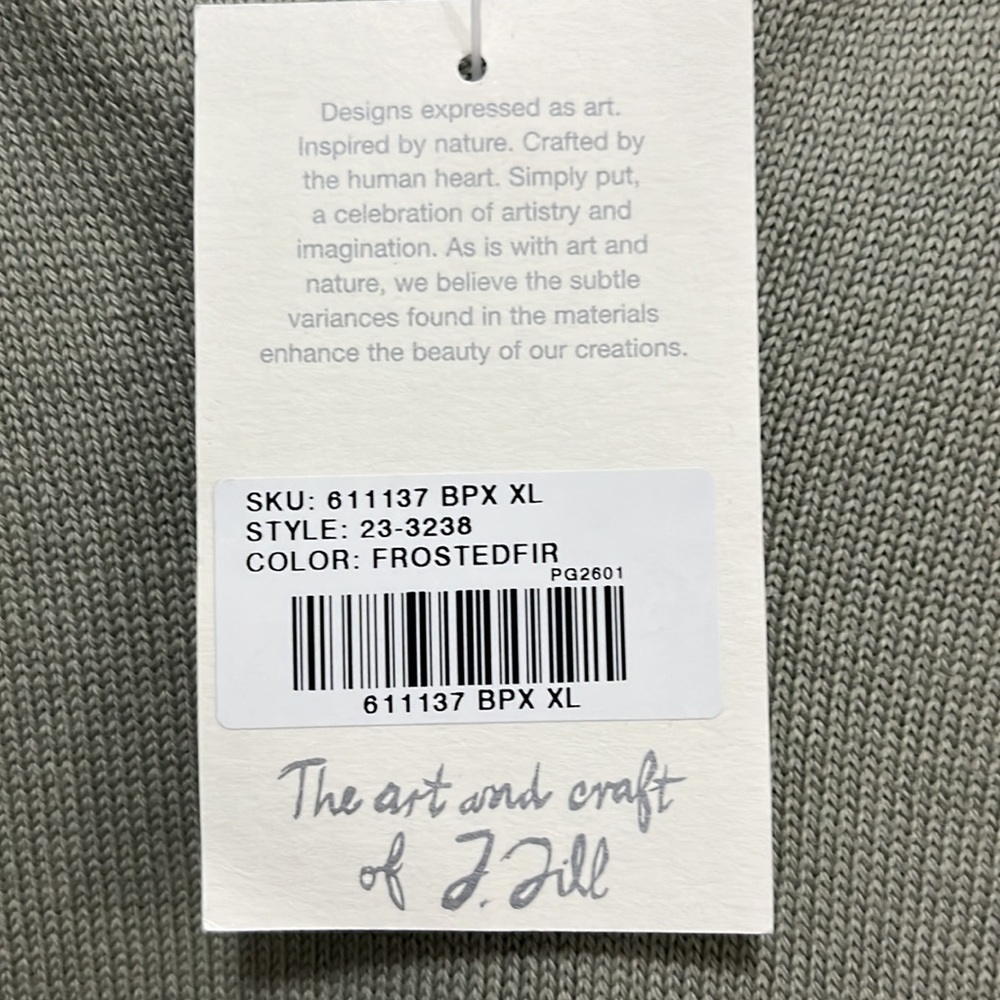 NWT J. Jill Lightweight Sweater. Frosted Fir Color. Women’s Size XL - Picture 3 of 10